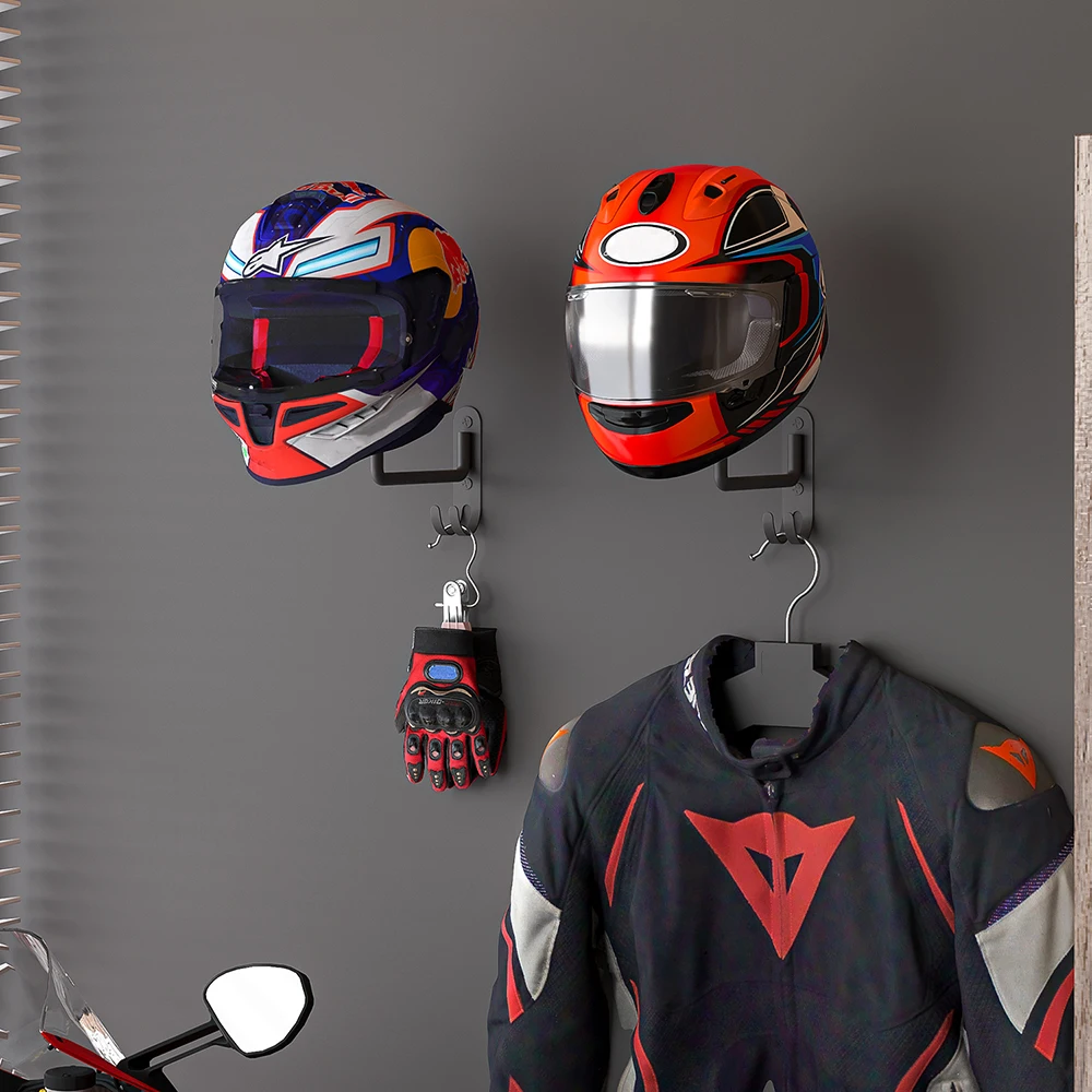 

Motorcycle Car Parts Tools Clothes Bag Coats Caps Rugby Helmet Racks 180° Rotating Wall Mounted Bicycle Helmet Display Holder