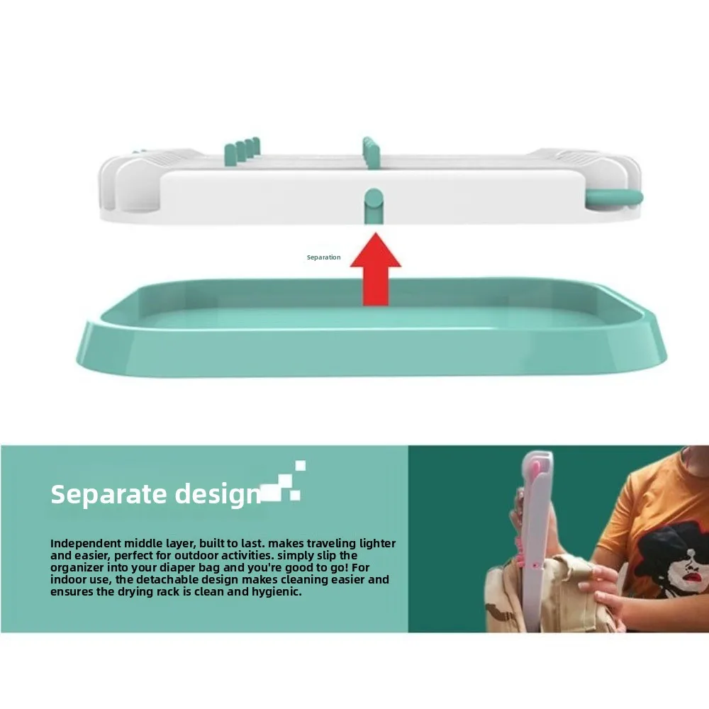 رف تجفيف زجاجات الأطفال القابل للطي، مجفف تنظيف الزجاجات البلاستيكي القوي، حامل زجاجة محمول قابل للفصل، منظمة المطبخ