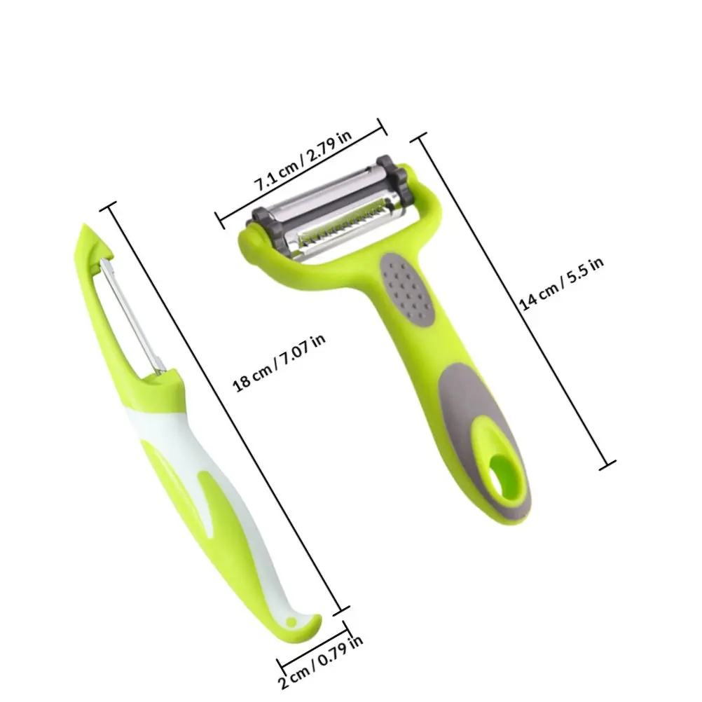 2Pcs Heavy Duty Fruit Peeler Tool Stainless Steel Blade Rubberized Grip for Easy Peeling of Potatoes Carrots Cucumbers Oranges