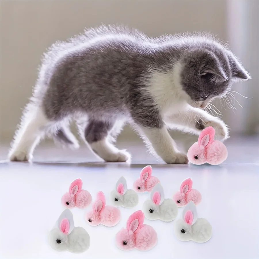 5-30Pcs Mini Plush Easter Bunny Soft Stuffed Rabbit for Easter Party Favors Gift Basket Stuffers, DIY Hair Pope Hair Clips Acces