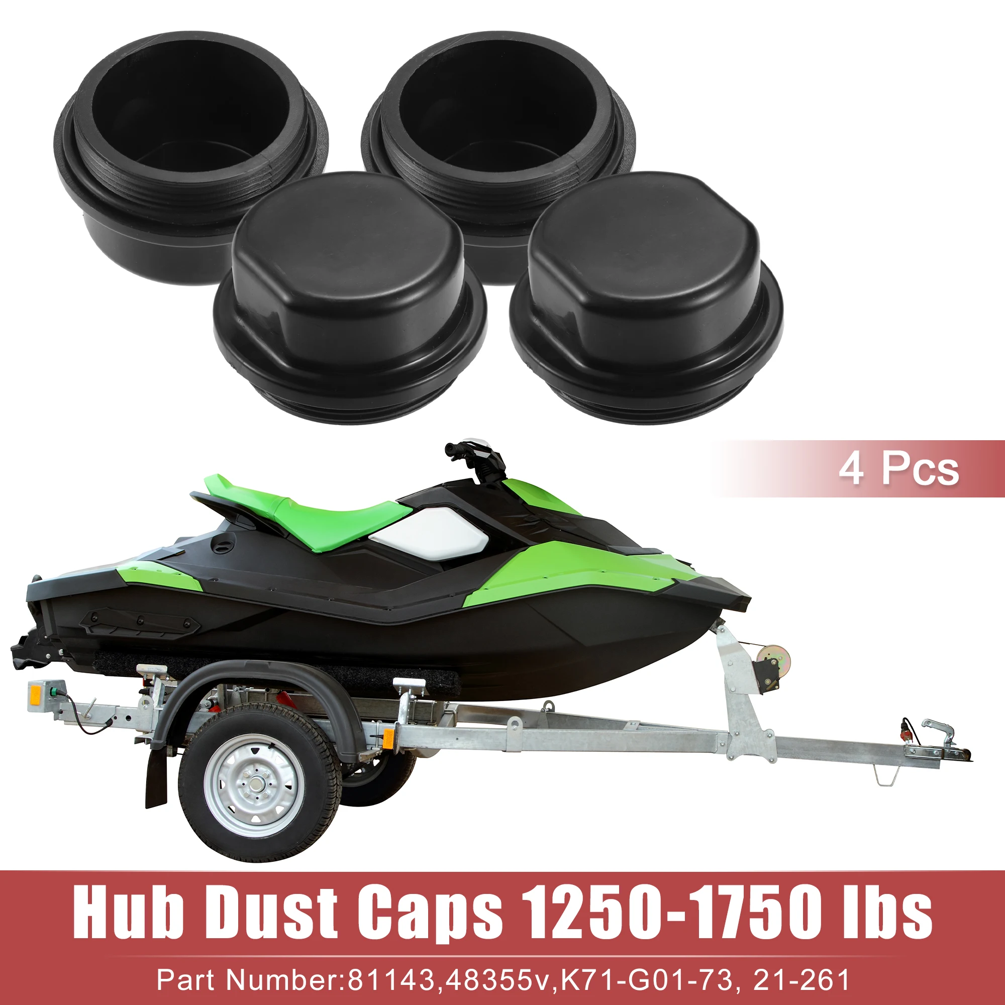 

UXCELL 4 шт., замена крышки ступицы подшипника лодки с автоматическим прицепом для вихревого пластика, черный