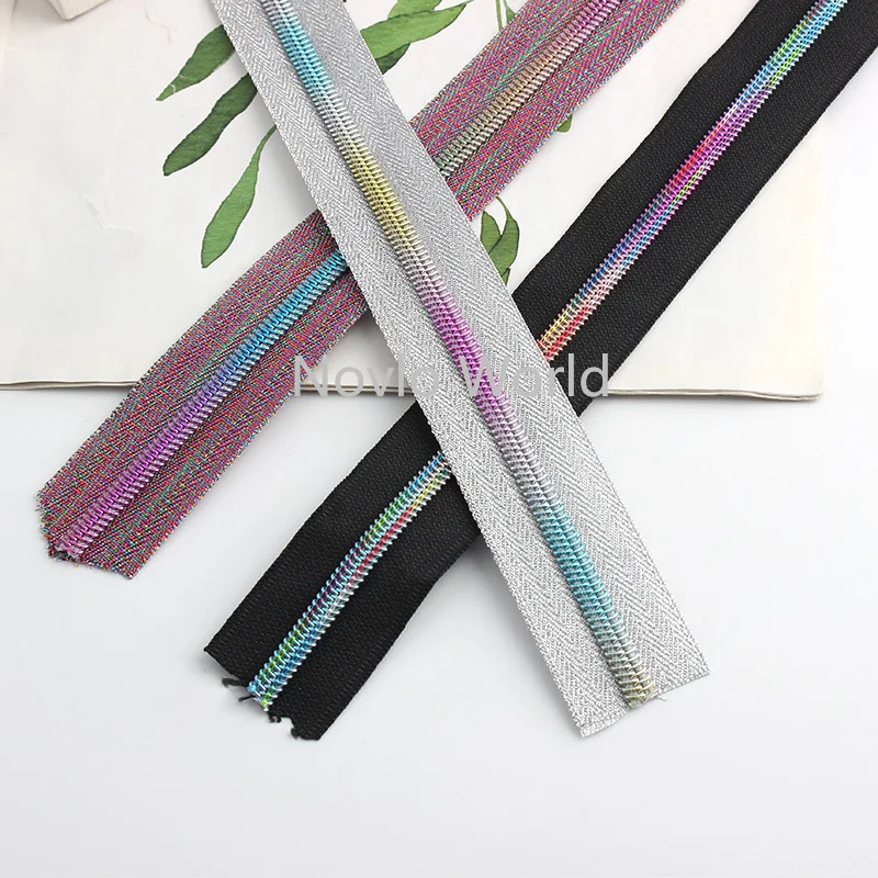 30-100 Yards 32mm Rainbow 4 Colors Nylon Zipper Roll for Sewing Colorful Long Zippers Coil Bag Accessories DIY Clothing Pants