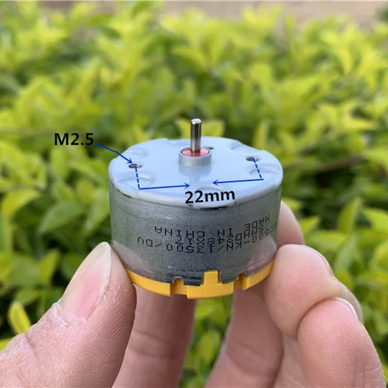 Standardowy RC500-KN/13500 węgla silnik szczotkowy DC 6V 9V 12V 5500RPM okrągły silnik wrzeciona do maszyny zapachowej Robot Sweeper