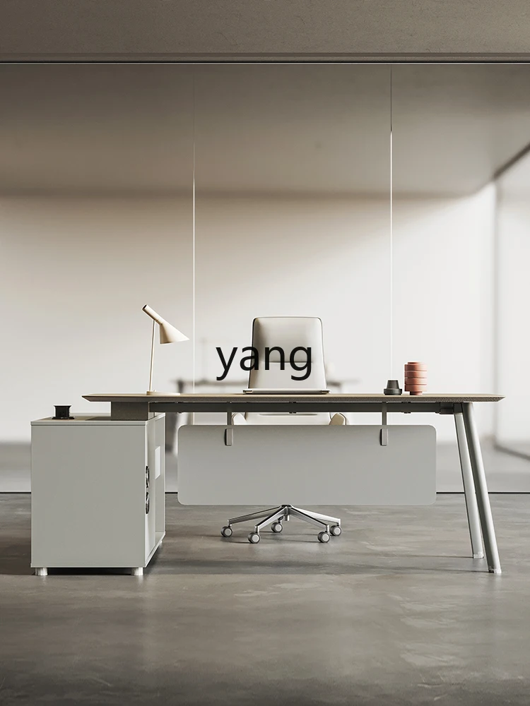 

Yjq Boss Office Desk and Chair Combination Modern Light Luxury Fashion Manager Office Manager Desk