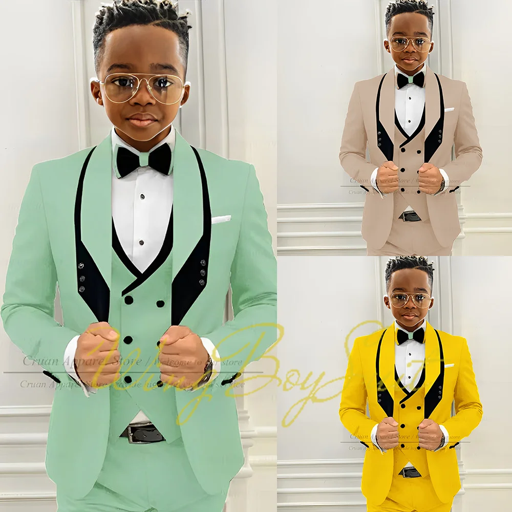 Suit for Boys Mint Blazer 3-piece Suit Wedding Kids Tuxedo Slim fit Outfit Boys custom Suits for 2-16 years old