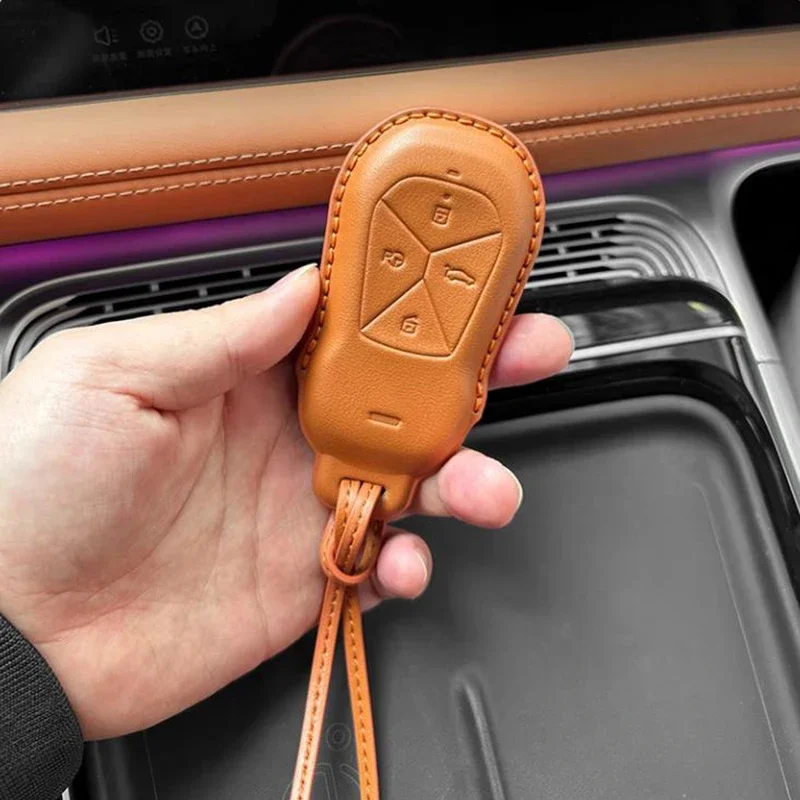 Car Key Bag Fit for Xpeng G6 G9 High-end Original Car Color Feel Key Protective Cover Remote Control Special Modified Buckle