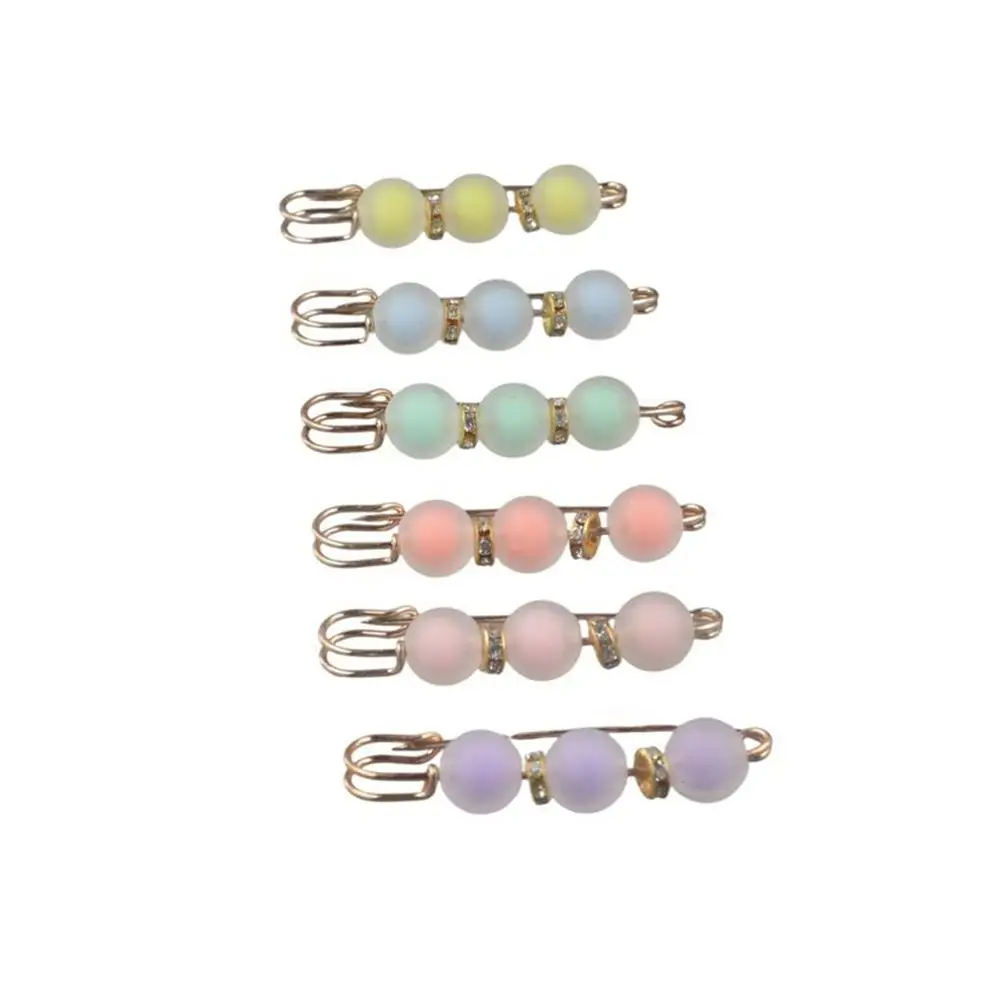 Acrylic Detachable Metal Pins Geometric Frosted Bead Sewing-Free Buckles for Jeans Korean Style Brooch U-Shape