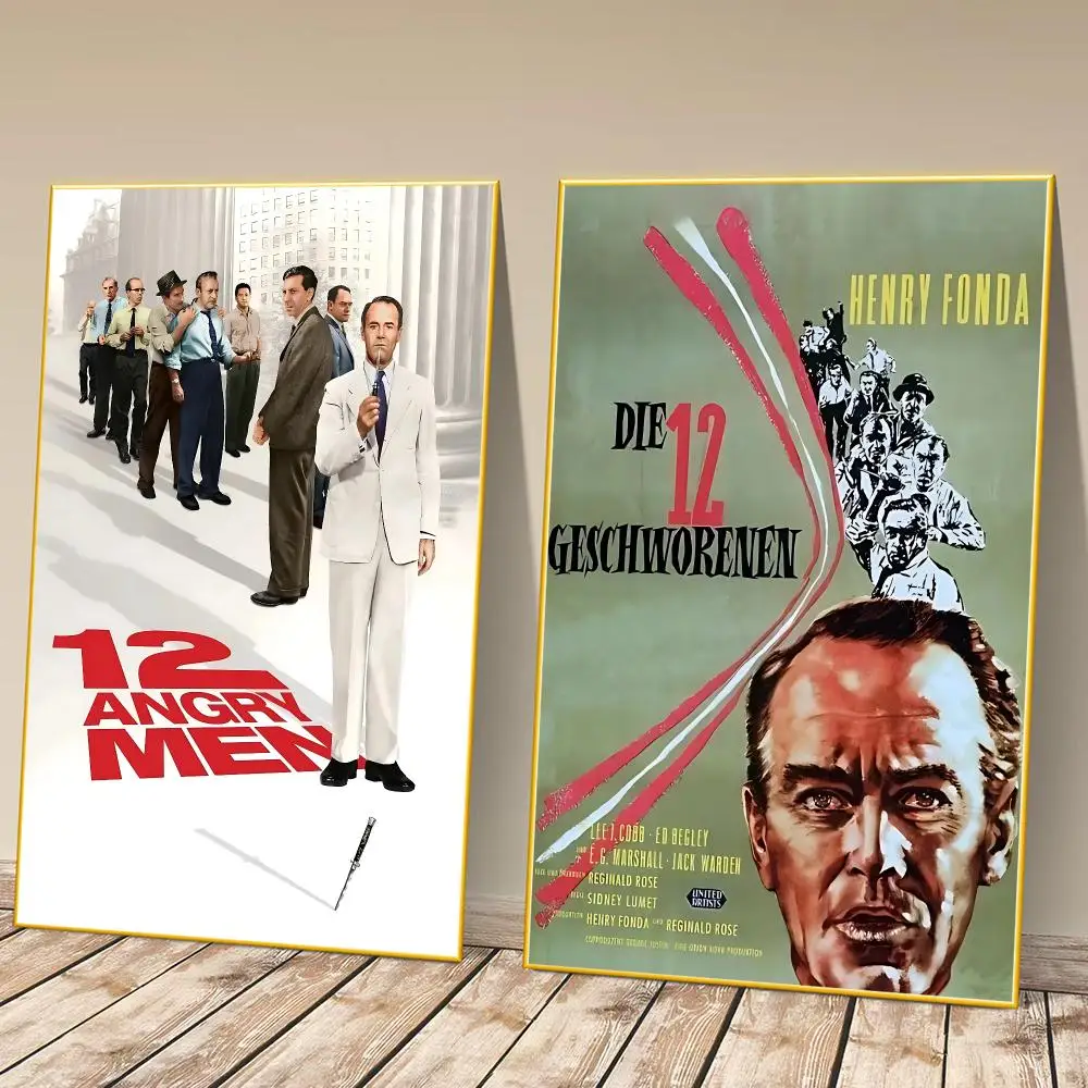 12 Angry Men Classic Movie Poster HD Self‑Adhesive Art Print Home Wall Ornament for Clubs Cafe and Living Room Decoration