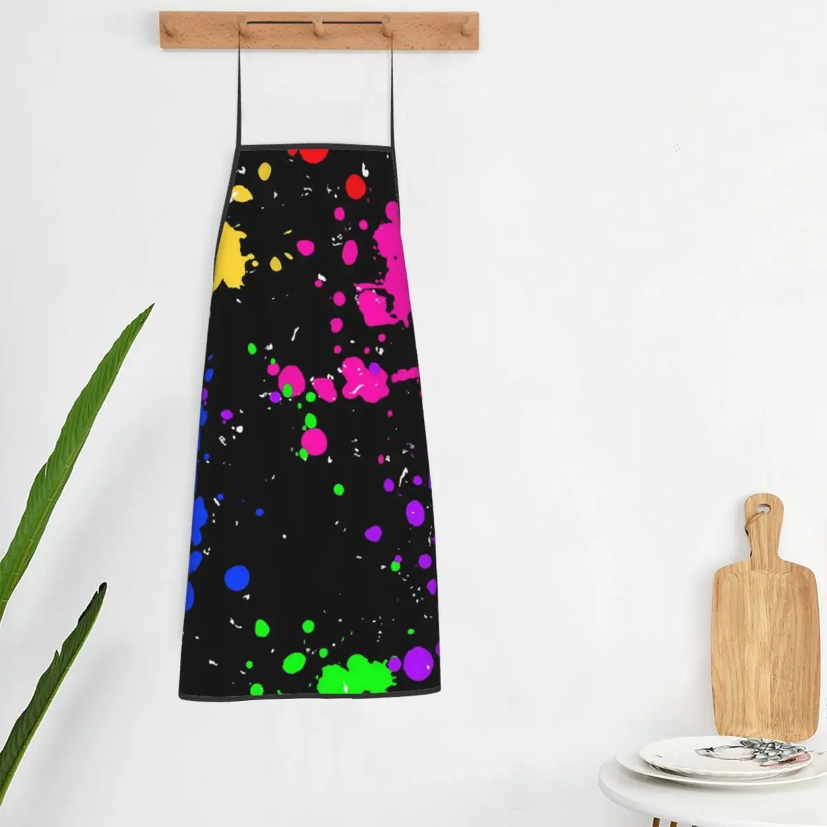 Colorful Graffiti Splatter Print Aprons Chef Cooking Cuisine Tablier Bib Kitchen Cleaning Pinafore for Women Men Gardening