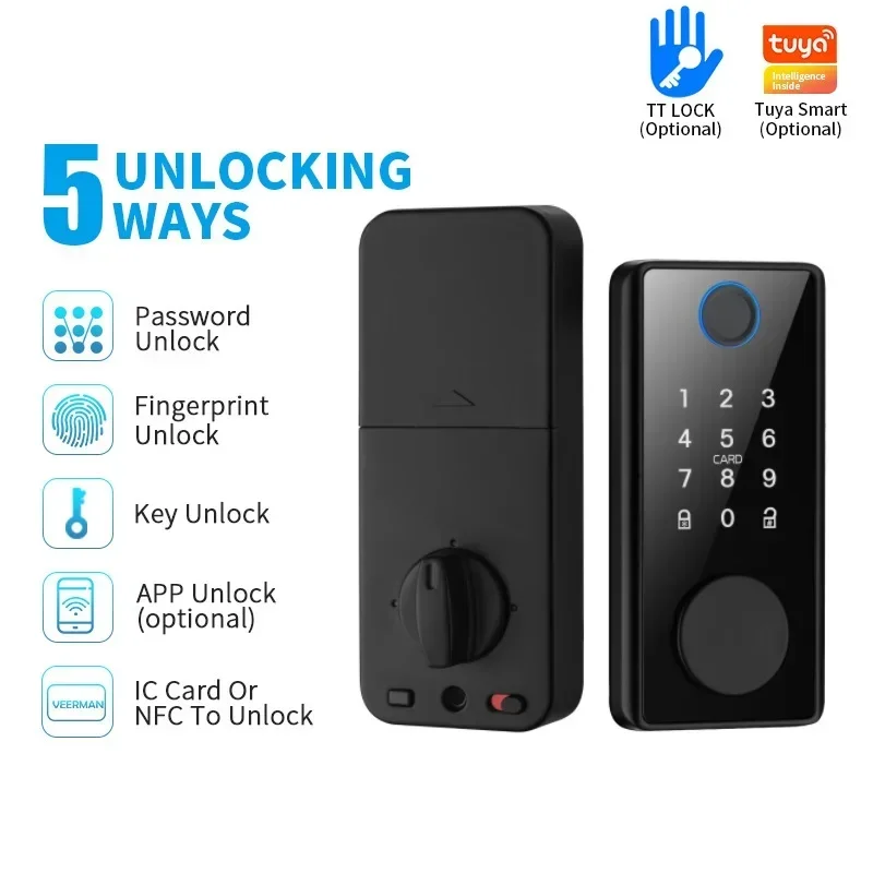 

Tuya Smart Door Lock TTlock Deadbolt Digital Lock App Fingerprint Password IC Card NFC Keyless Entry Keypad Electronic Locks