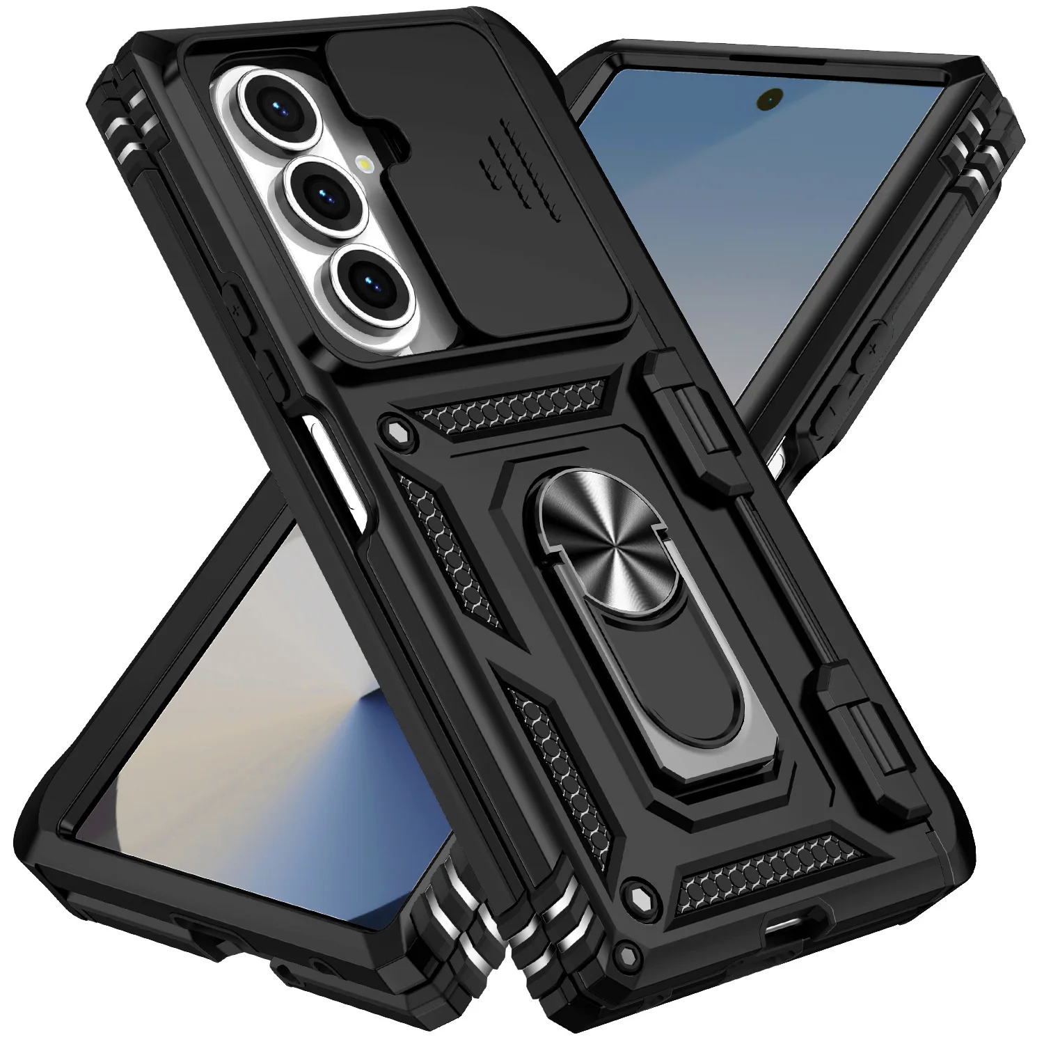 

Чехол для телефона Samsung Galaxy Z Fold 7 6 5 4, с выдвижной крышкой объектива, поворотная подставка, защита шарнира, ТПУ + ПК, противоударный жесткий чехол