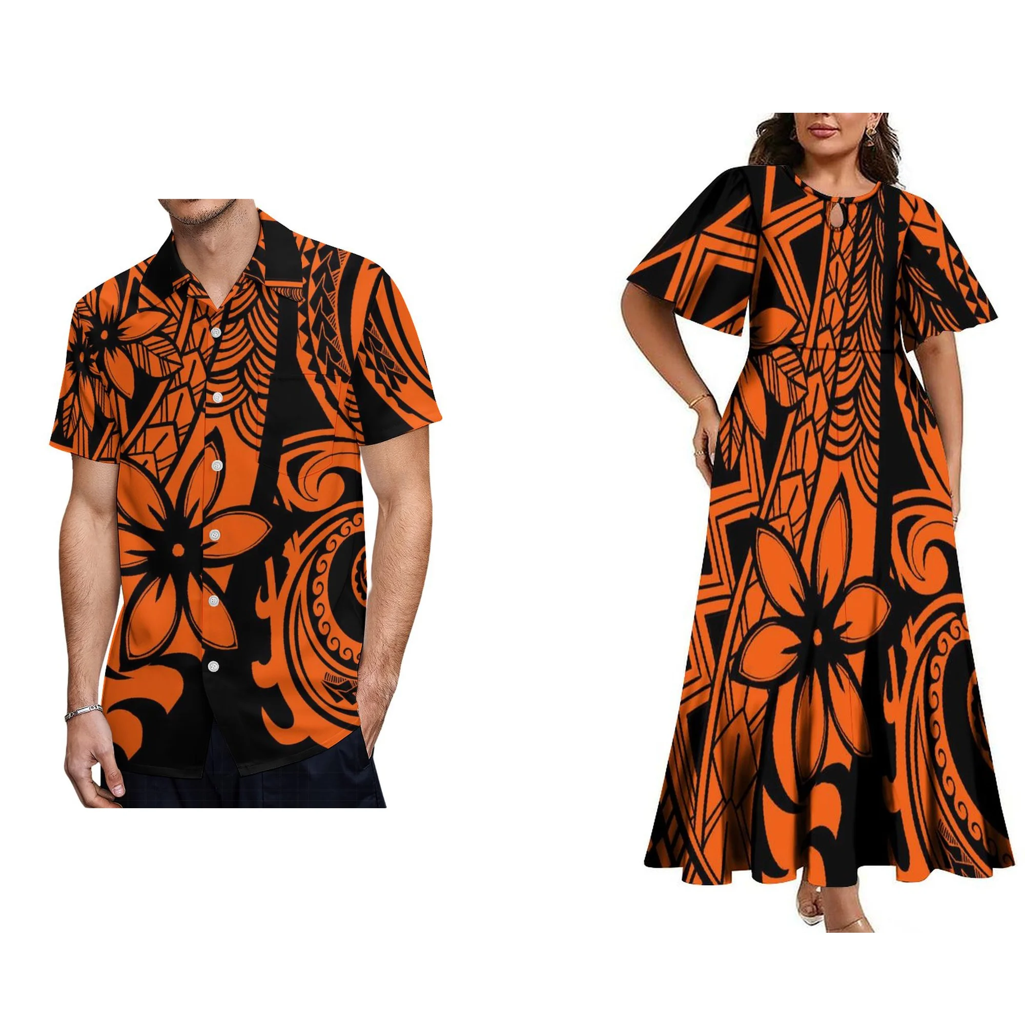 Water Drop Design Crew Neck Women Elegant Long Dress Custom Tonga Polynesian Tribal Print Casual Dress Plus Size Womens Dress