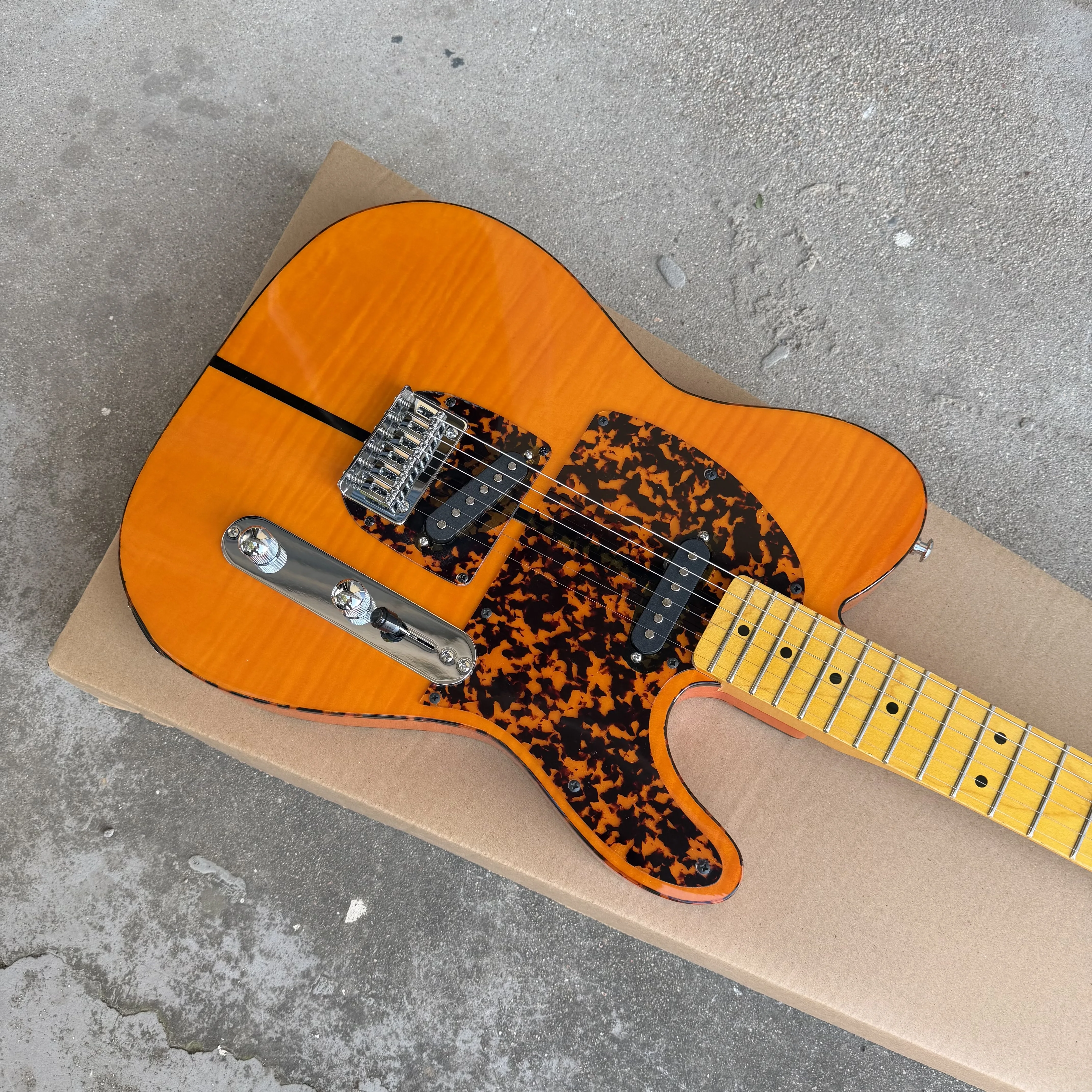 HS Anderson Mad Cat FTL Electric Guitar, Amber Flame Maple, Maple Fretboard,FREE SHIPPING