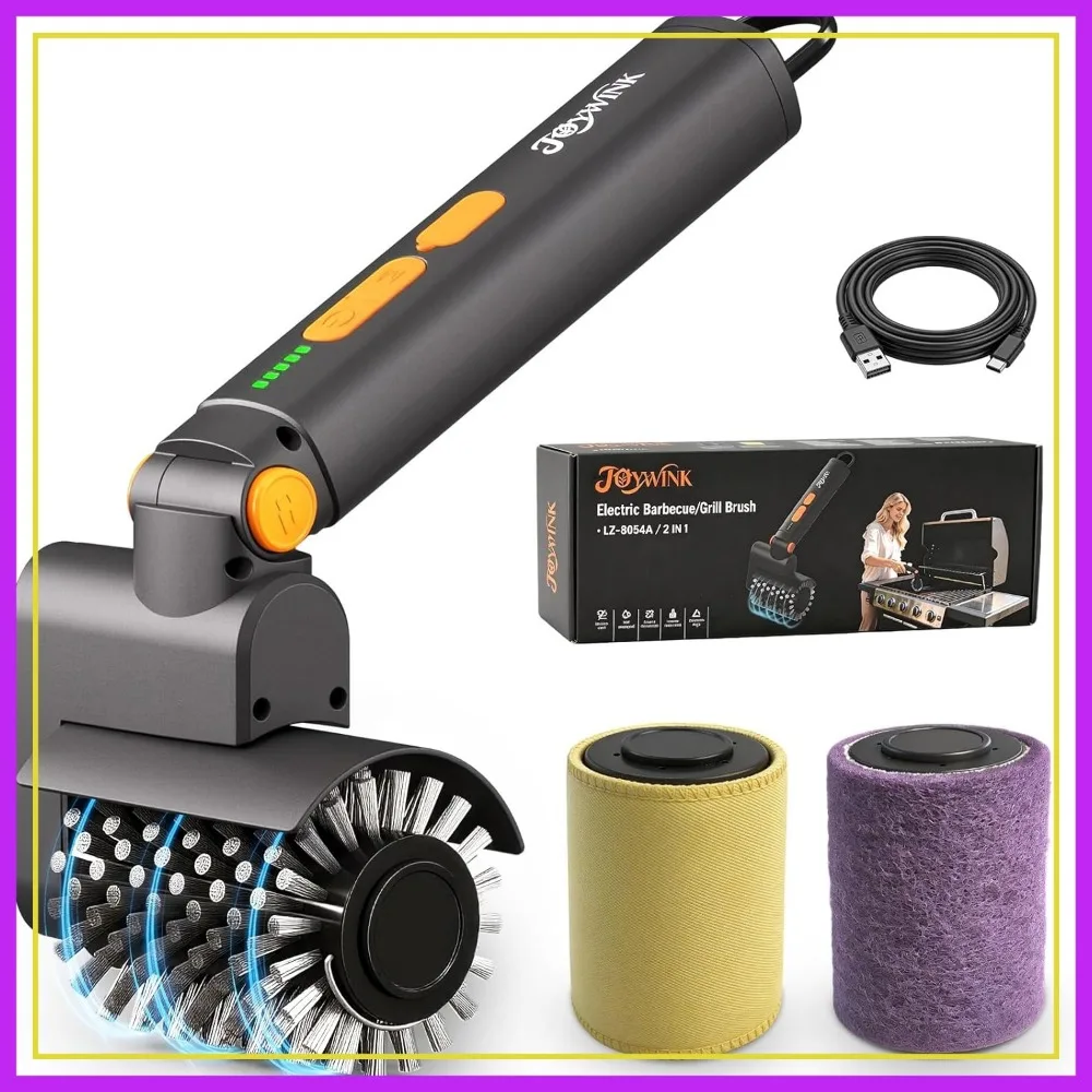

Electric Grill Brush, 50kg Torque, 7.4V Motor, SUS304 Bristle, Heat Mat & Pad