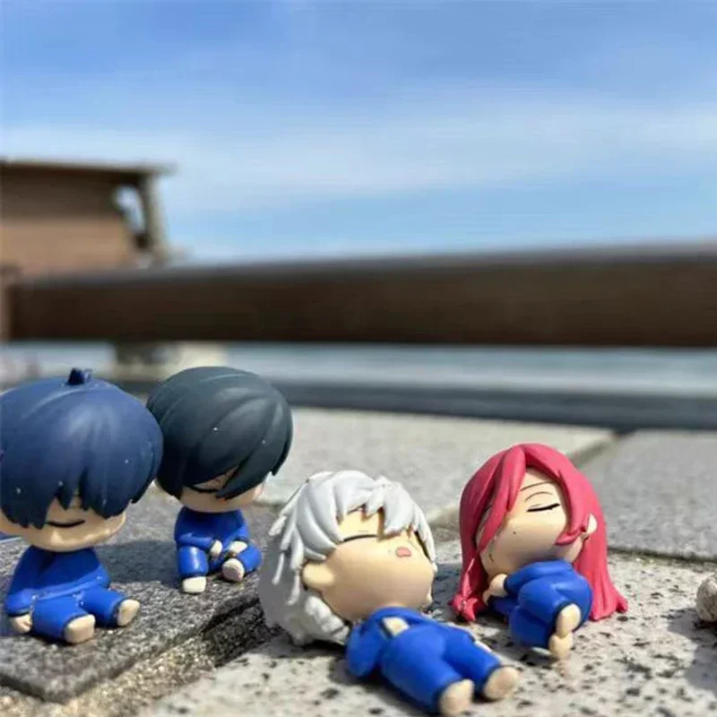 5pcs/set Anime Isagi Yoichi Blue Lock Sleeping Figures Q Chigiri Hyoma Rin Itoshi Nagi Seishiro Figure Toys PVC Collection Dolls