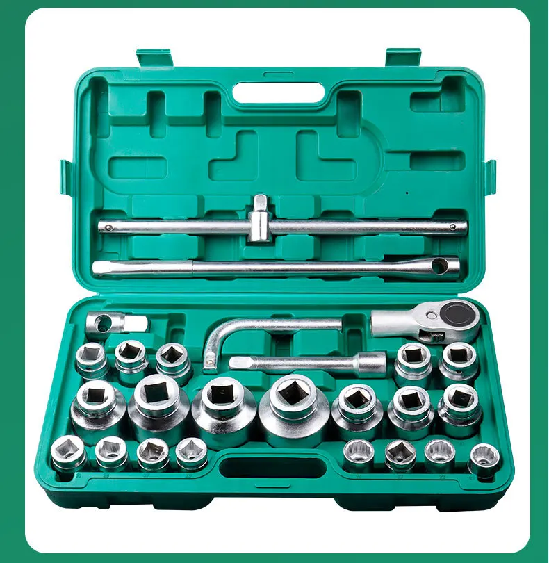 Heavy Duty 21/26 Piece Socket Set Hexagonal Twelve-Point Cannon Socket Heavy Duty Socket Set