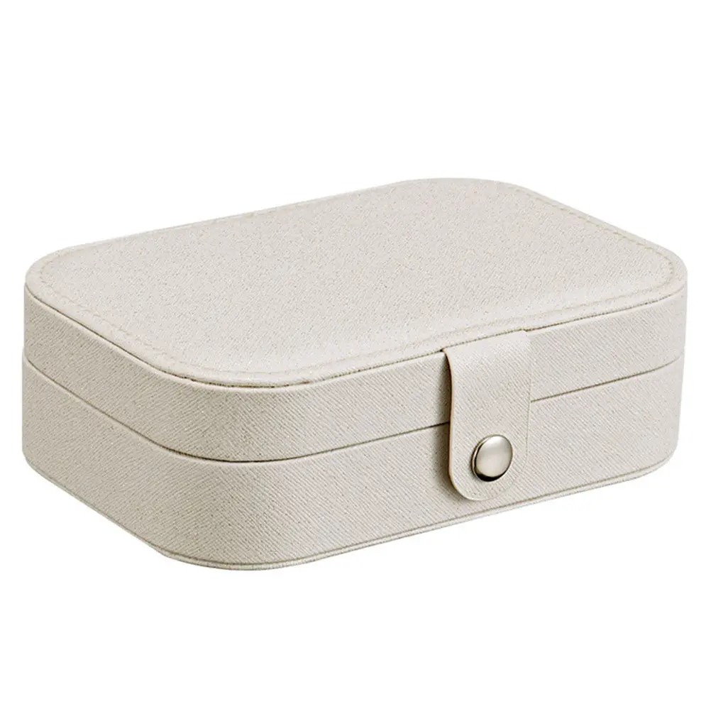 Sophisticated Two Layer Jewelry Box for Women PU Jewelry Organizer with Ring Slot Necklace Holder Dust Scratch