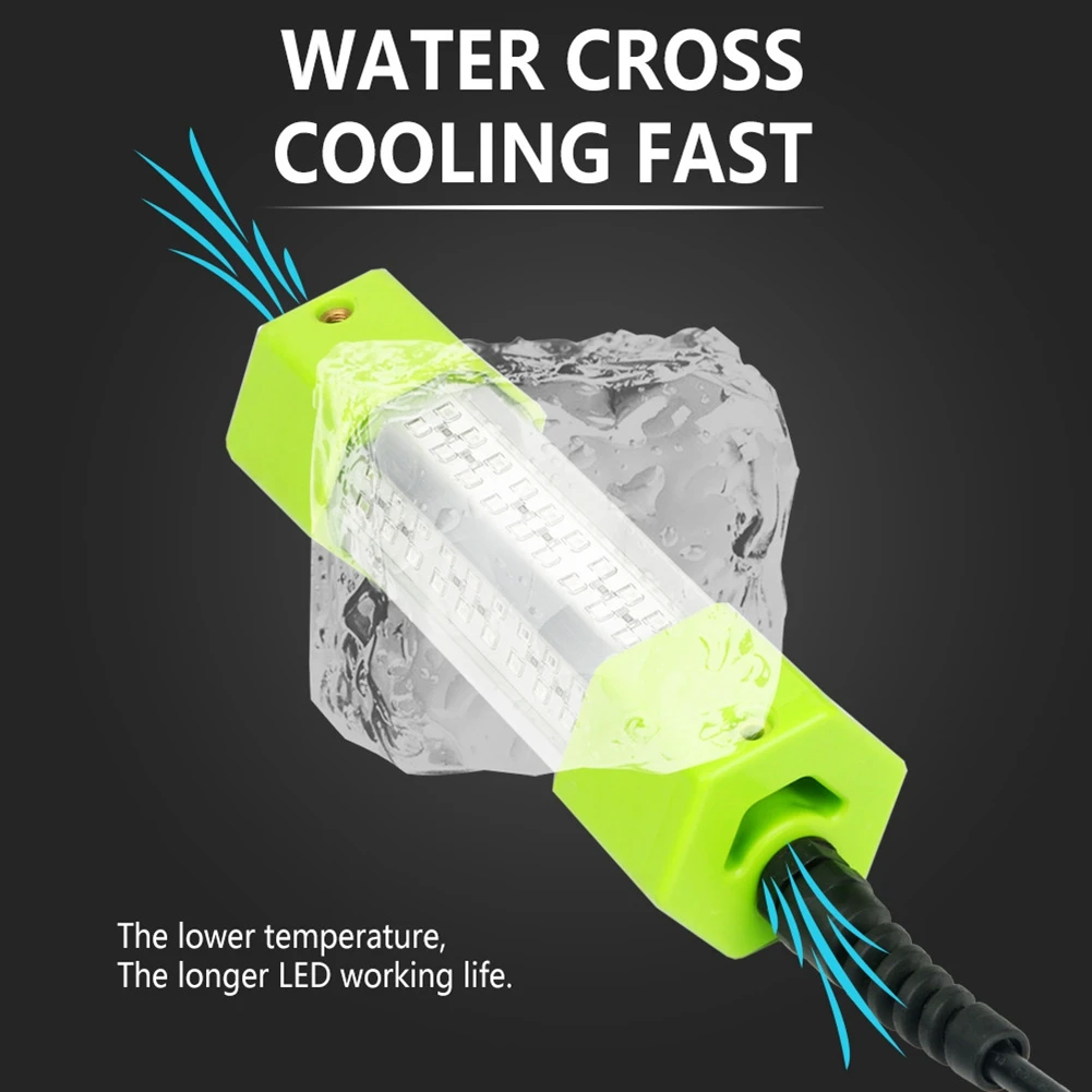 

Ultra-Durable 70W DC 12V LED Fishing Light 108 LED Bait Submersible Fishing Light Underwater Crappie Lure Green Night Fishing Fi