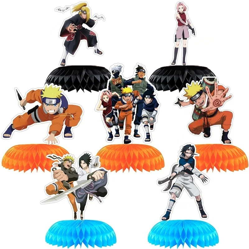 

New 7 Naruto Birthday Party Decoration Kids Party Supplies Cupcake Decoration Background Centerpiece
