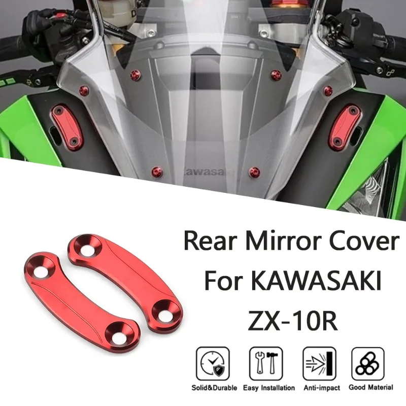 

For Kawasaki ZX-10R 2016-2023 Modified Rearview Mirror Decorative Cover Mirror Seat, Motorcycle Accessories