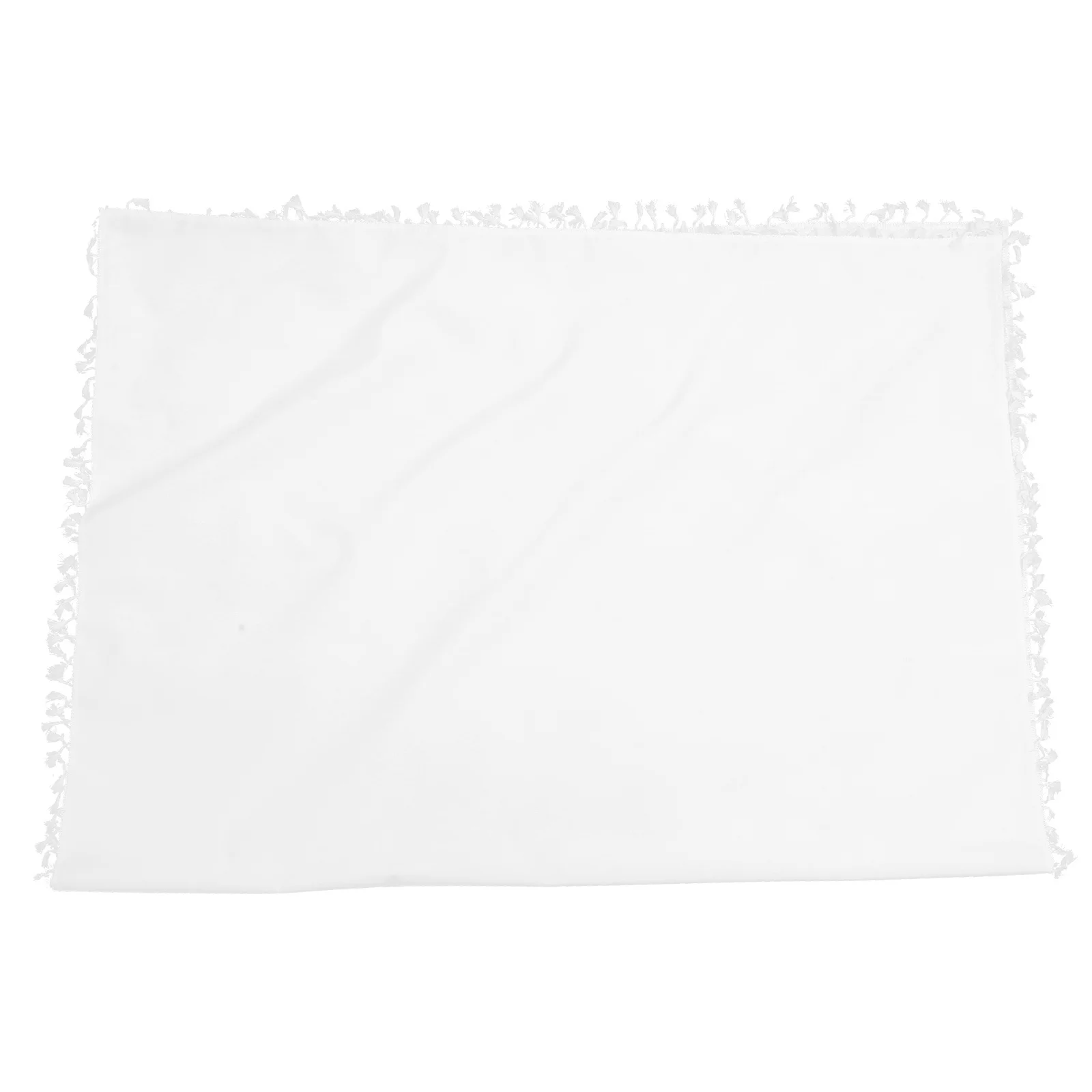 

Waterproof Tablecloth Polyester Rectangle Solid Color Macrame Trim Washable Decorative Table Cover for Buffet Party Picnic