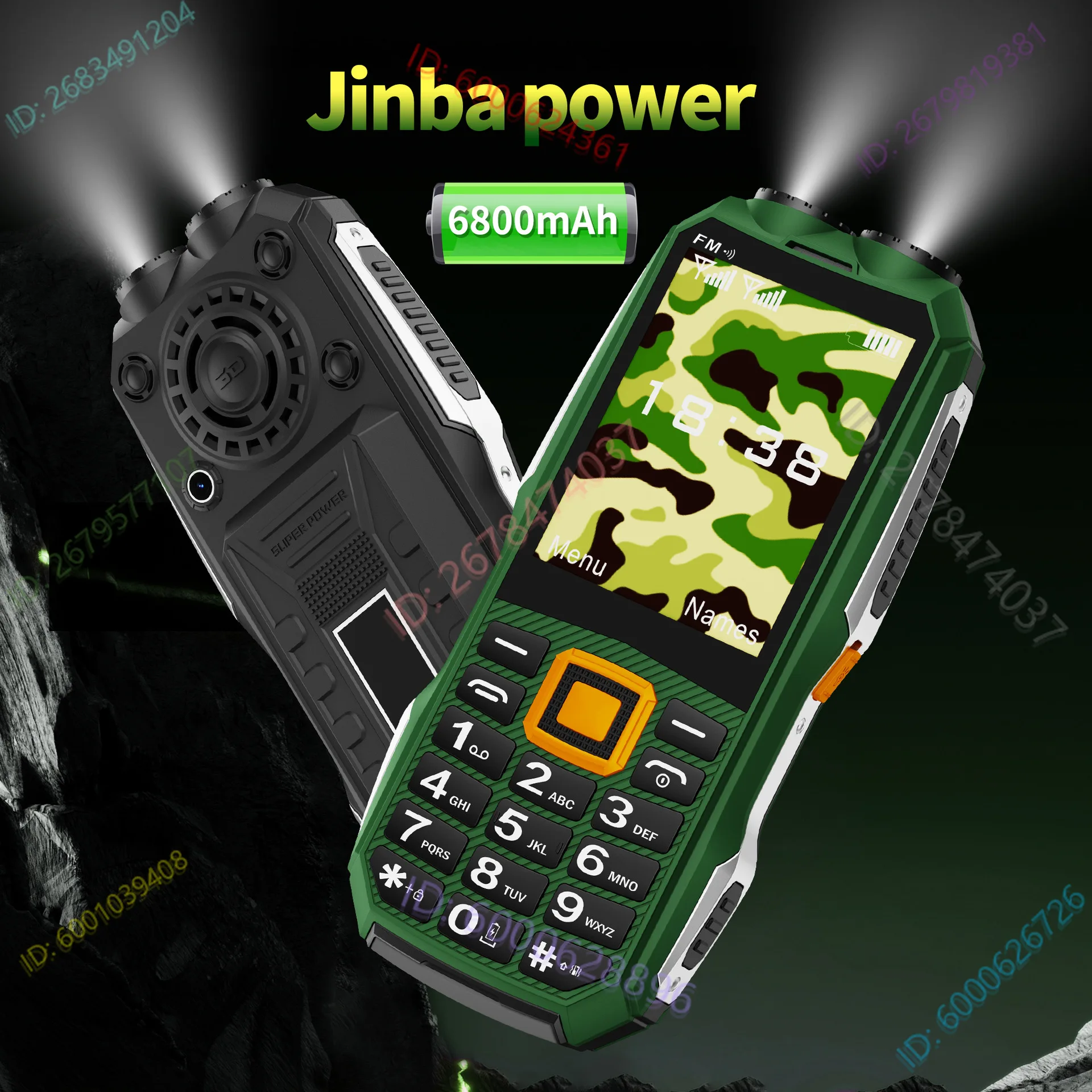 

K6000 mobile phone, function button mobile phone, military power bank mobile phone
