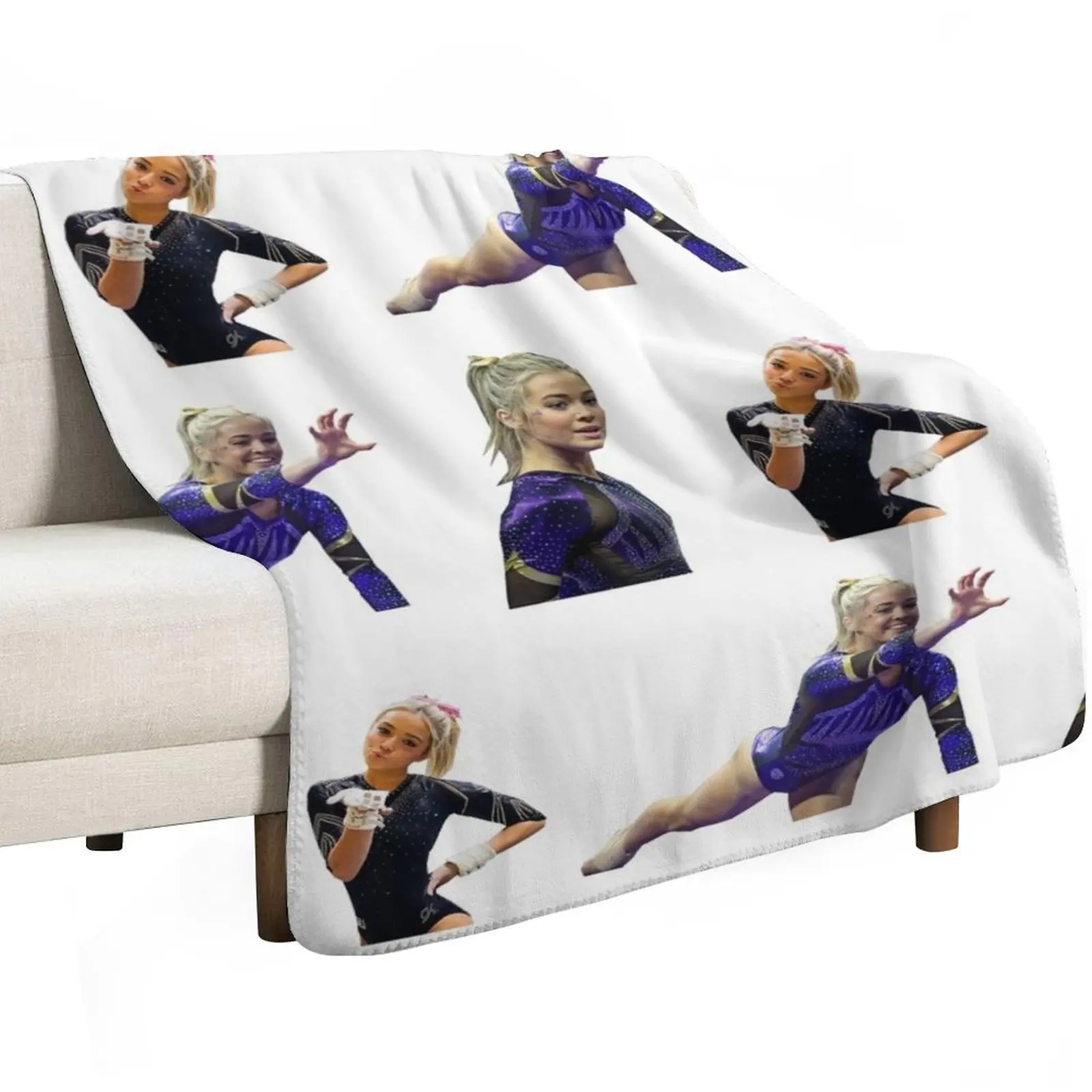 

Livvy Olivia Dunne pack Throw Blanket Travel Furrys Hair Large Blankets