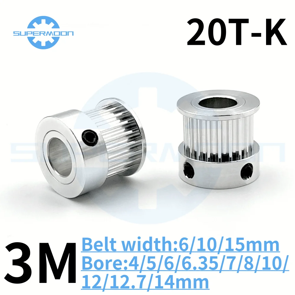 

HTD 3M 20 Teeth Timing Pulley Bore 4/5/6/6.35/7/8/10/ 12/12.7/14mm For Belt Width 6-15mm 20T Transmission Wheel 3D Printer Parts