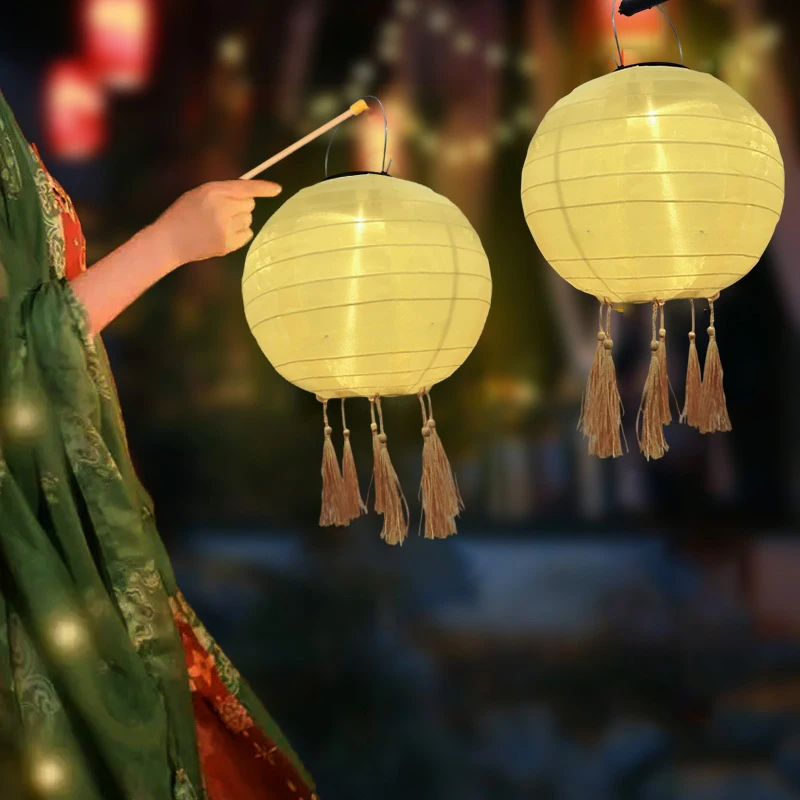 Lámpara Colgante de Tela Solar Impermeable de 12 Pulgadas, Lámpara Colgante de Jardín para Fiestas, Bodas, Cumpleaños, Decoración de Exteriores