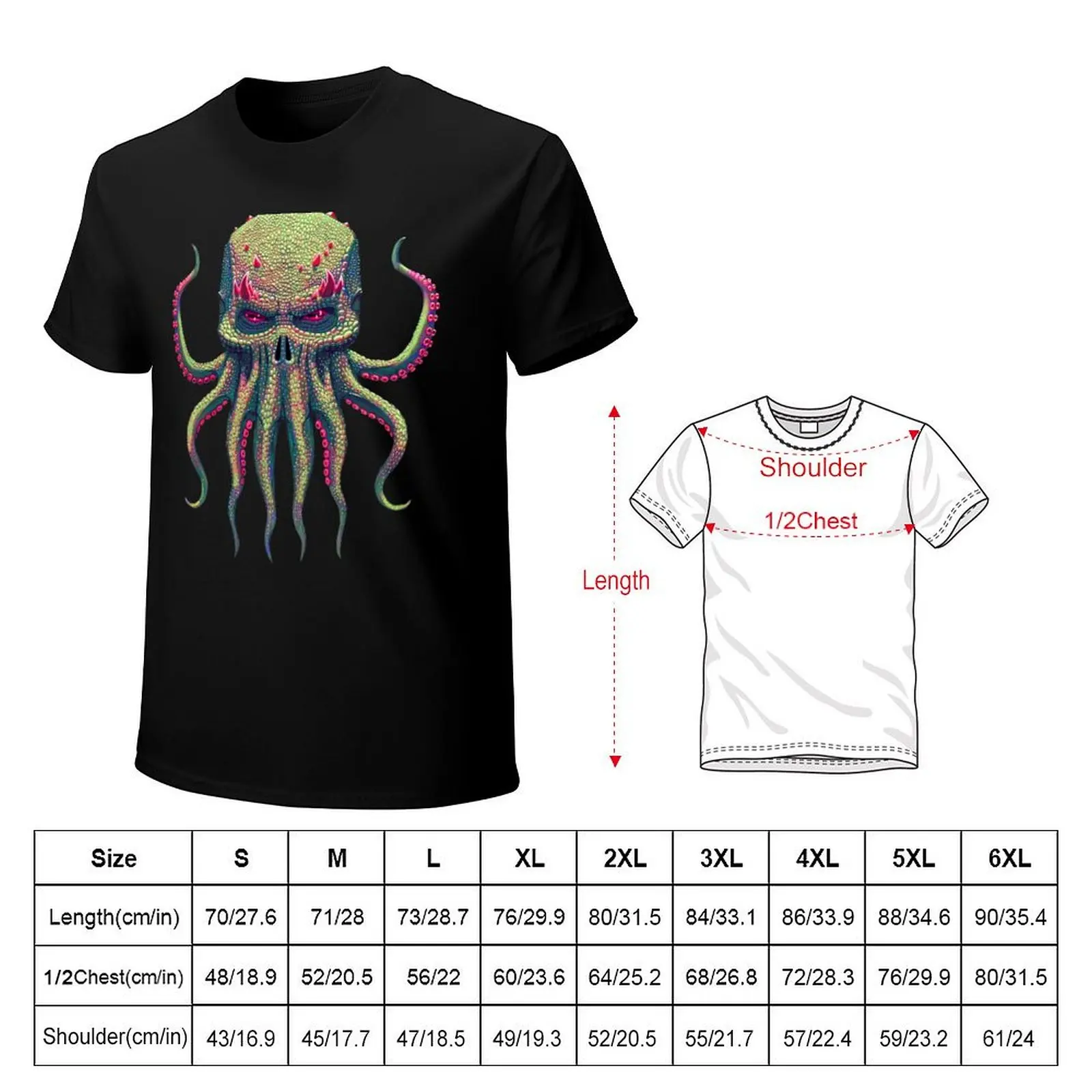 Lord Cthulhu Super Saturated T-Shirt Big Size Daily Wear T-Shirt