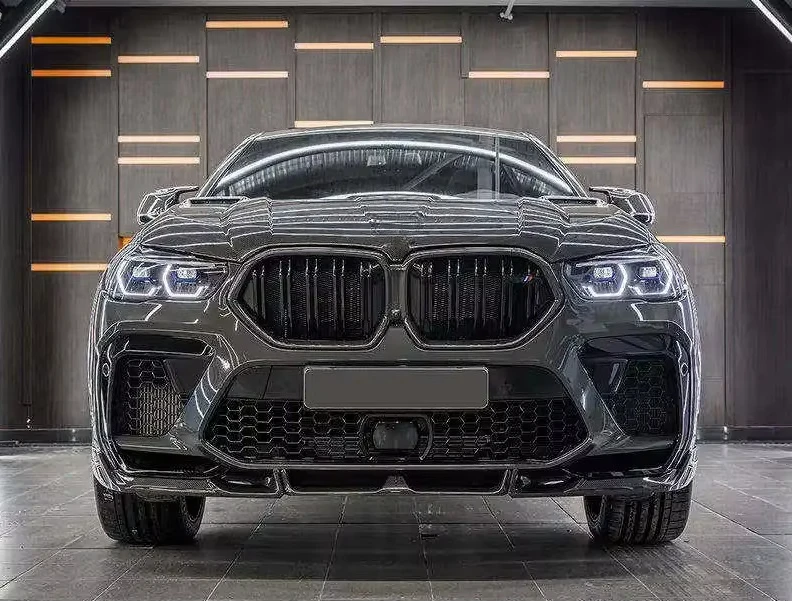 Carbon Fiber Front Rear Lip Tail Wing air Knife Hood Grille Mirror Shell Fit for BMW X6M 20-22