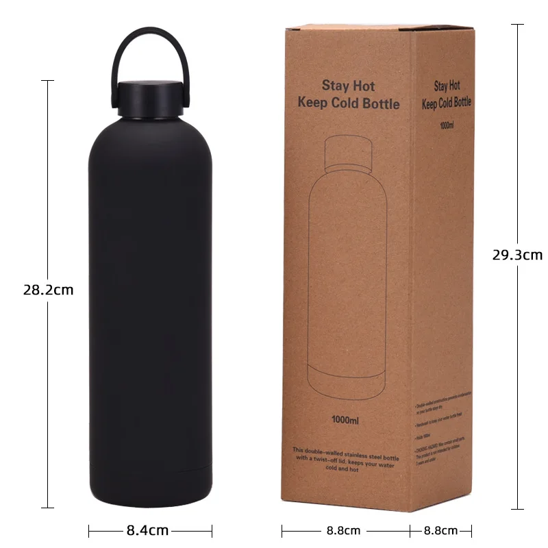 Imagem -03 - Thermos-double-layer Copo de Vácuo com Alça Portátil Boca Pequena Esportes Garrafa de Água Home Outdoor Business1l Aço Inoxidável