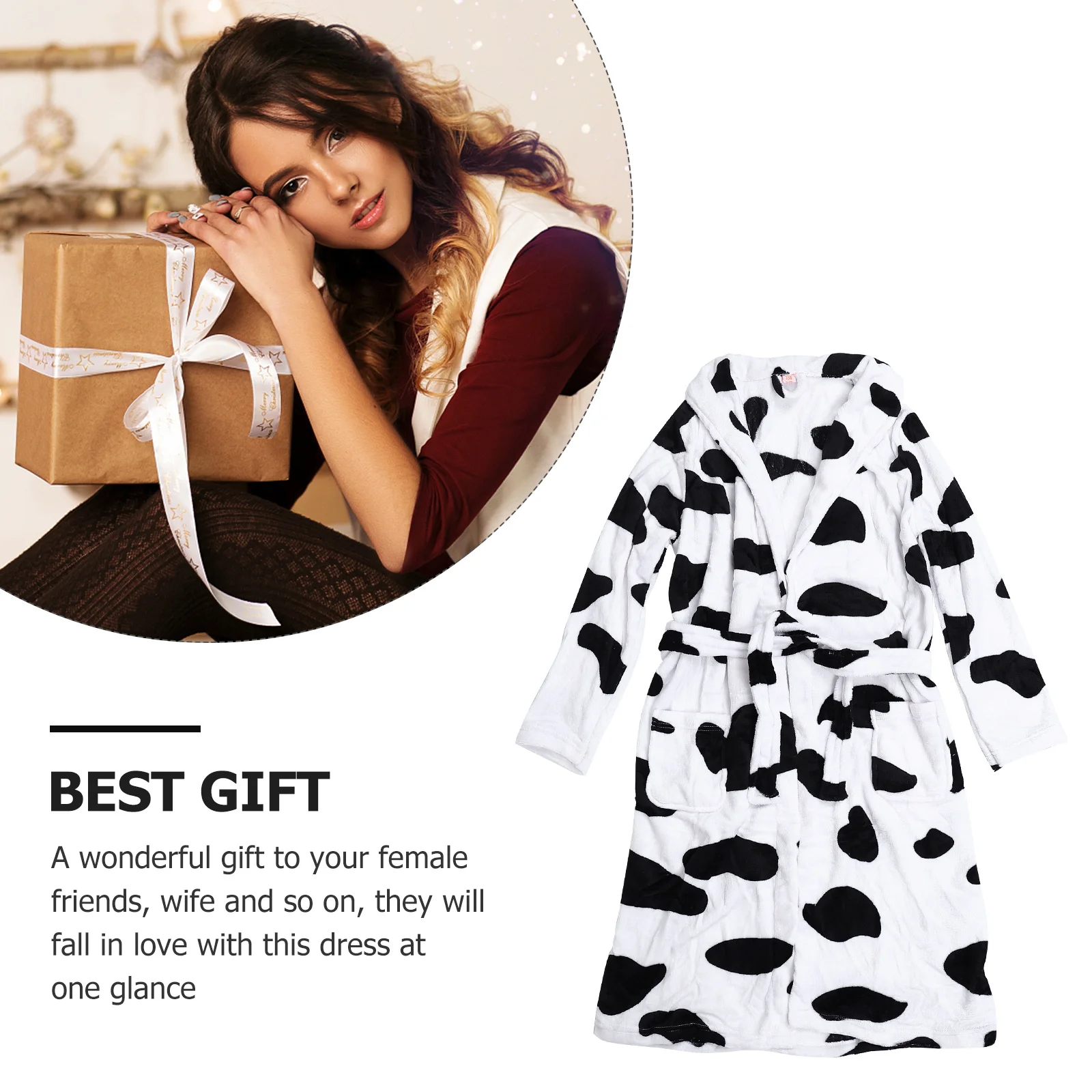 

1Pcs Coral Fleece Nightgown Warm Sleepwear Comfortable Long Sleeve Nightdress Stylish Robes Sleepwear