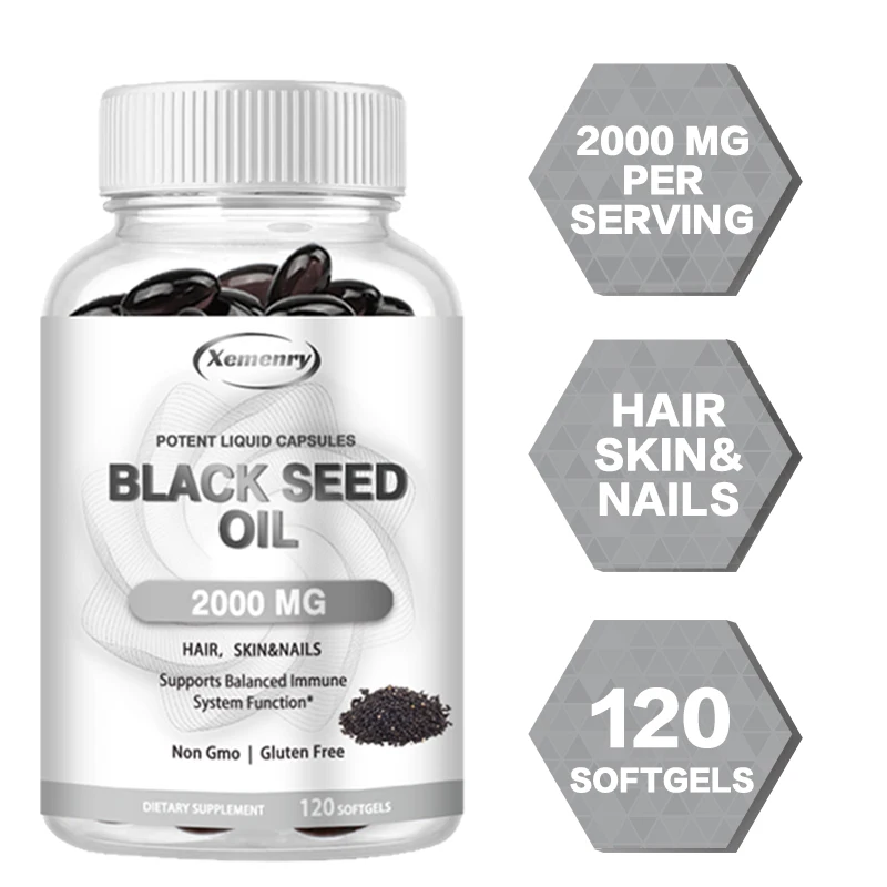 Black Seed Oil - Promotes Overall Health, Strengthens The Immune System, Relieves Indigestion, Antioxidant Properties, Non-GMO