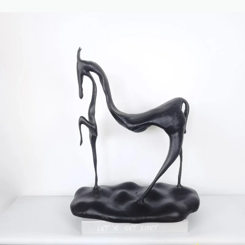 Metal Animal Statue Ornaments Art Sculpture Home Decoration Accessories Desktop Display Housewarming Gift Miniatures