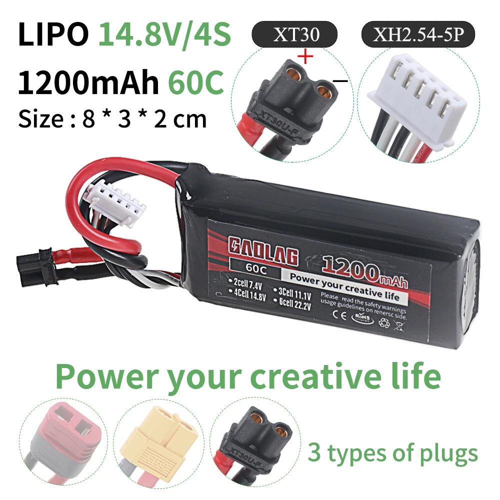 4S 14.8V 1200mAh 60C Lipo Batt - Drone Rc Truck recensie en prijs