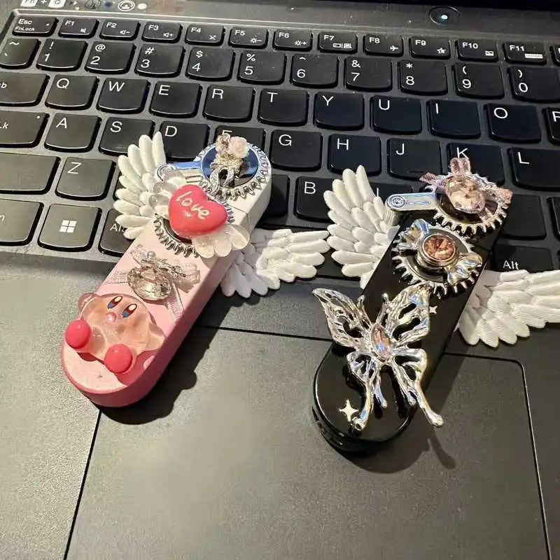 Original Handmade Gear Windproof Lighter Angel Goth Y2k Niche Lighter For Girls As A Gift