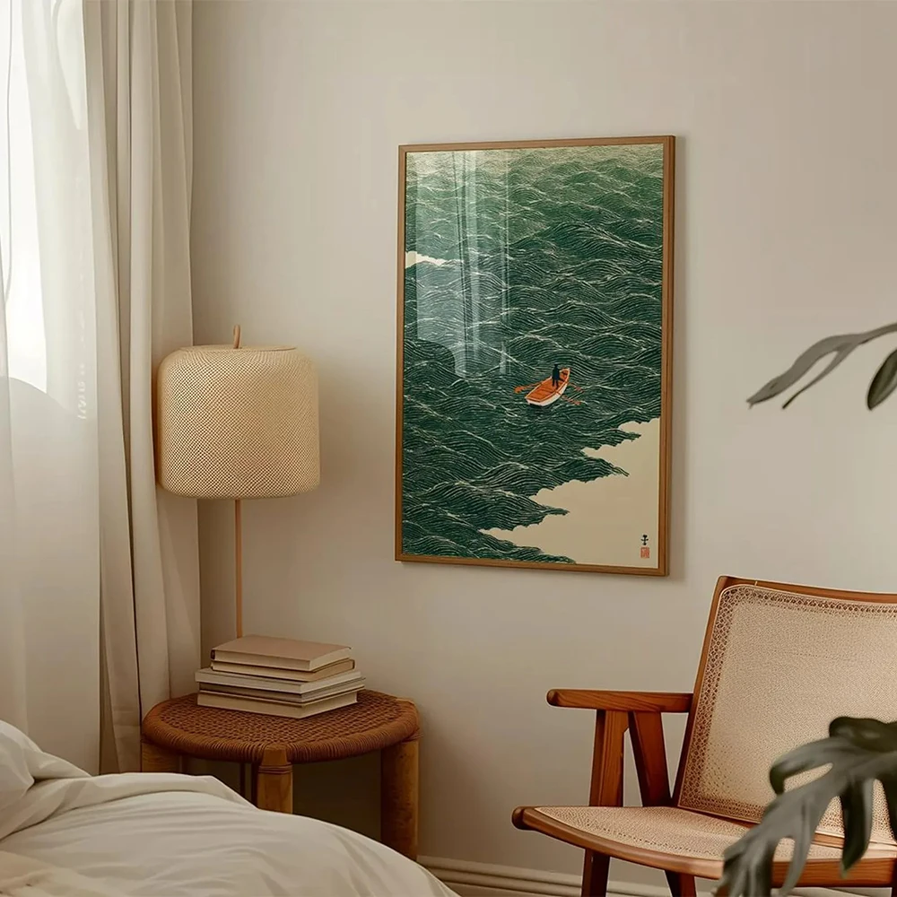 Japanese Wave Art Boat at Sea - đánh giá và giá Japanese Lifestyle At Home