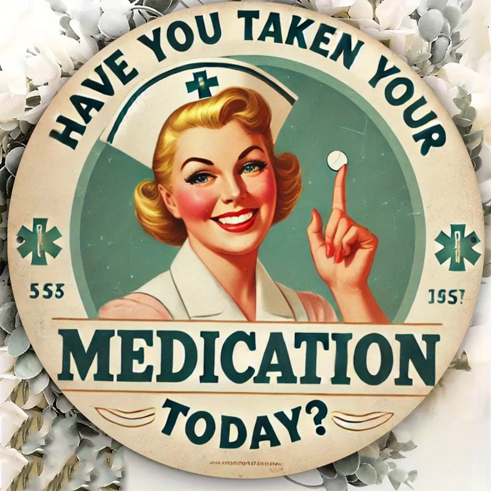 Vintage Metallschild zur Medikamentenerinnerung, Retro Apotheken-Blechschild Wanddekoration für Küche, Bar, Café