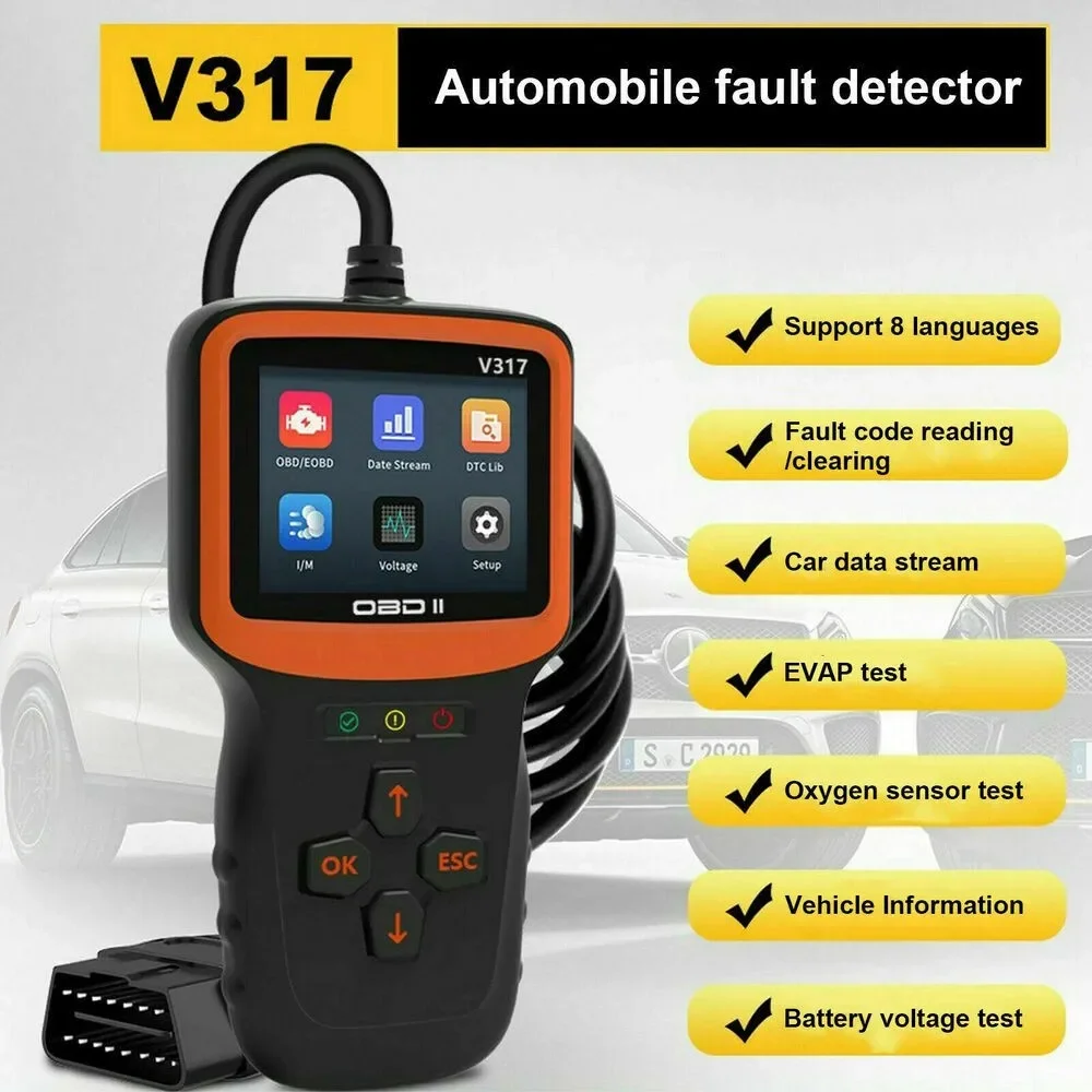 

XIYU OBD II EOBD V317 OBD 2, автомобильный детектор неисправностей, датчик кислорода, тестовая диагностика неисправностей двигателя, автомобильный диагностический инструмент в режиме реального времени