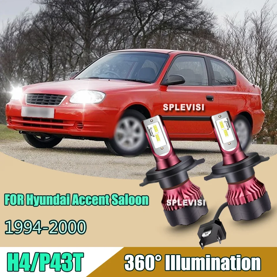 Bombillas LED H4 de 100W para Faros Delanteros de Auto, Luz Alta y Baja Brillante para Hyundai Accent Saloon (X-3) 1994 1995 1996 1997 1998 1999 2000