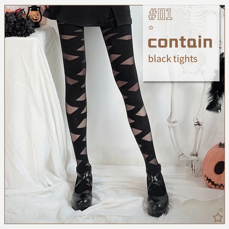 Calcetines por encima de la rodilla con correa de Jacquard para Halloween, medias blancas por encima de la rodilla con cruz de chica picante, calcetines de seda negros con aspecto de pantorrilla, pantimedias finas