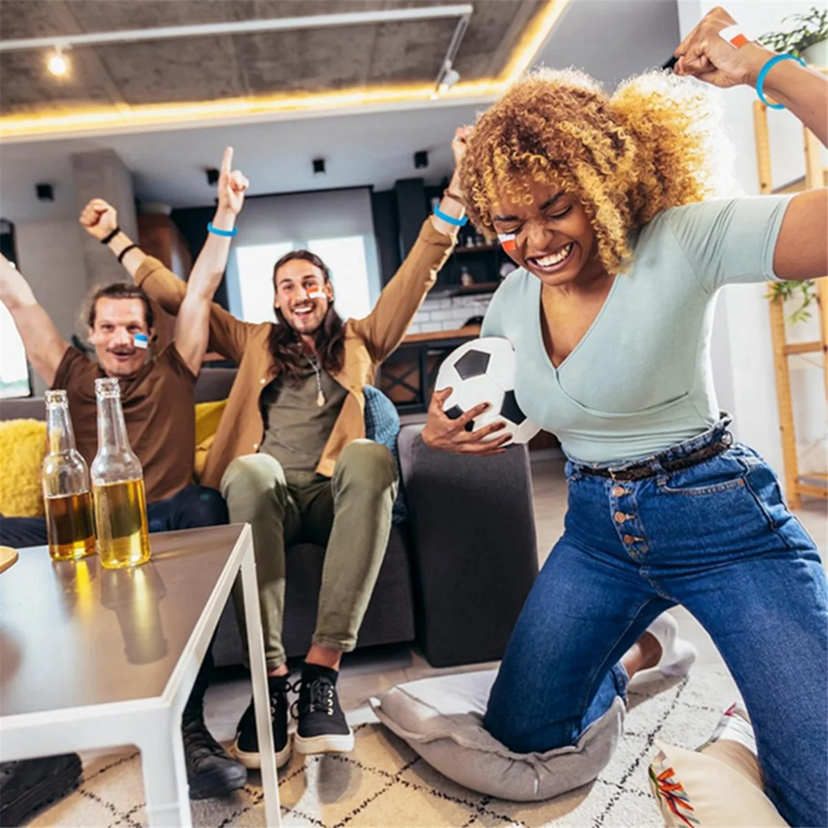 

ABIY-100 Pcs Solid Color Rubber Bracelets Silicone Wristband Sports Elastic Rubber Bulk Adult Wrist Bands(Dark Blue)