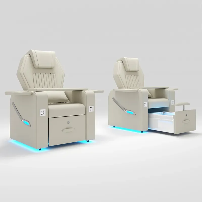 for New Beauty Salon Nail Lash Manicure Sofa Electric Massage Foot Spa Chair with Foot Soaking Function for Salon Use