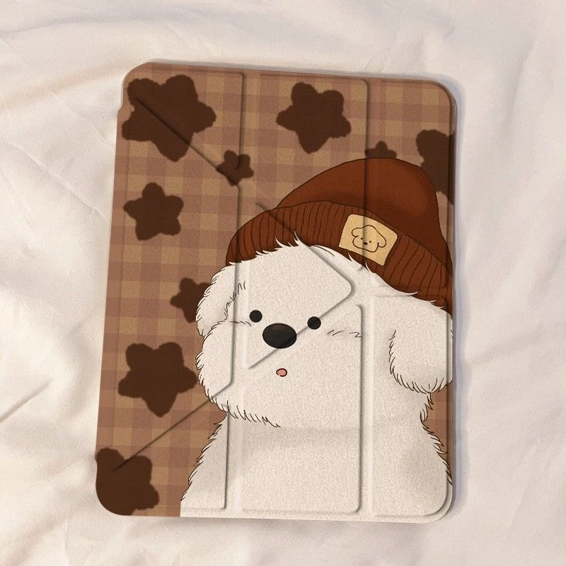 Cute Bear Tri-fold Case for IPad 2025 Air7 11in 11th A16 Air6 Air4 5 10th 10.9in Tablet Cases 9th Gen 10.2 Mini4/5/6 8.3in Cover