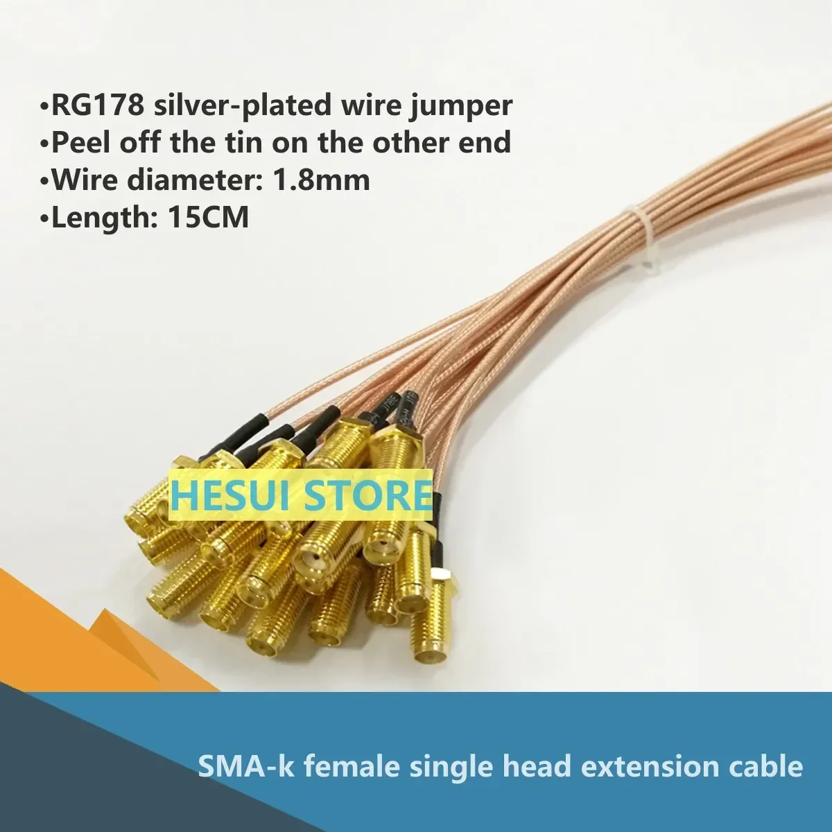 1/3/5pcs SMA-k female head single-head extension wire antenna modified jumper RG178 silver-plated wire jumper