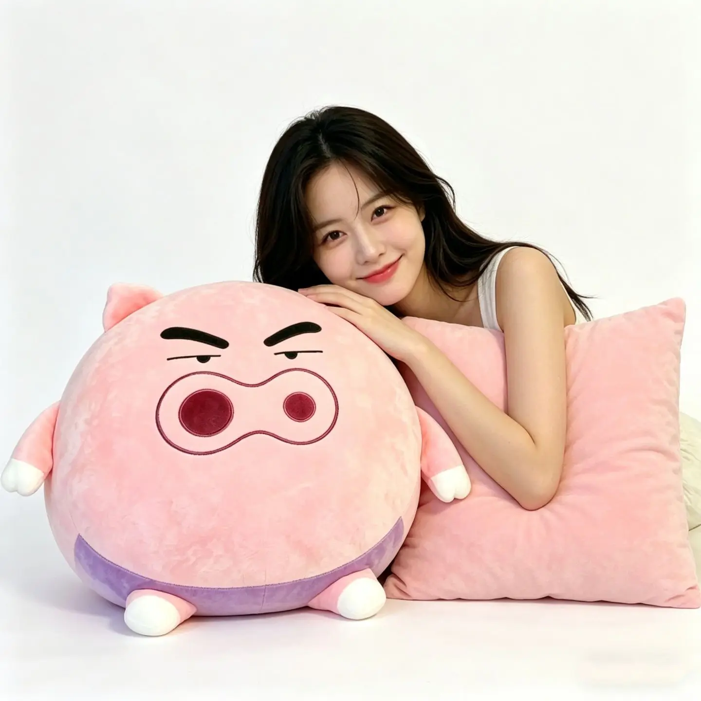 Cute Fat Pig Seat Cushion Funny Grumpy Face Office Lumbar Backrest Throw Pillow Gift for Friends Home Decor