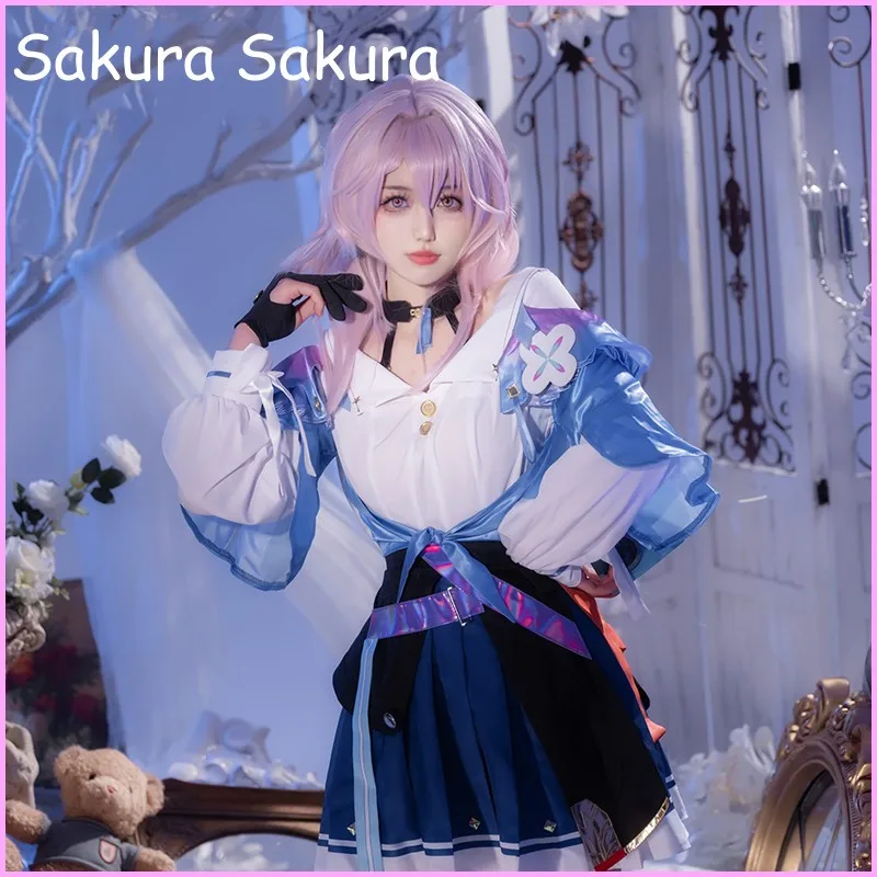 

Anime Cosplay Game Honkai Star Rail March 7th Cosplay Costume March 7th Dress Wig Suit Role Play Lolita Outfit