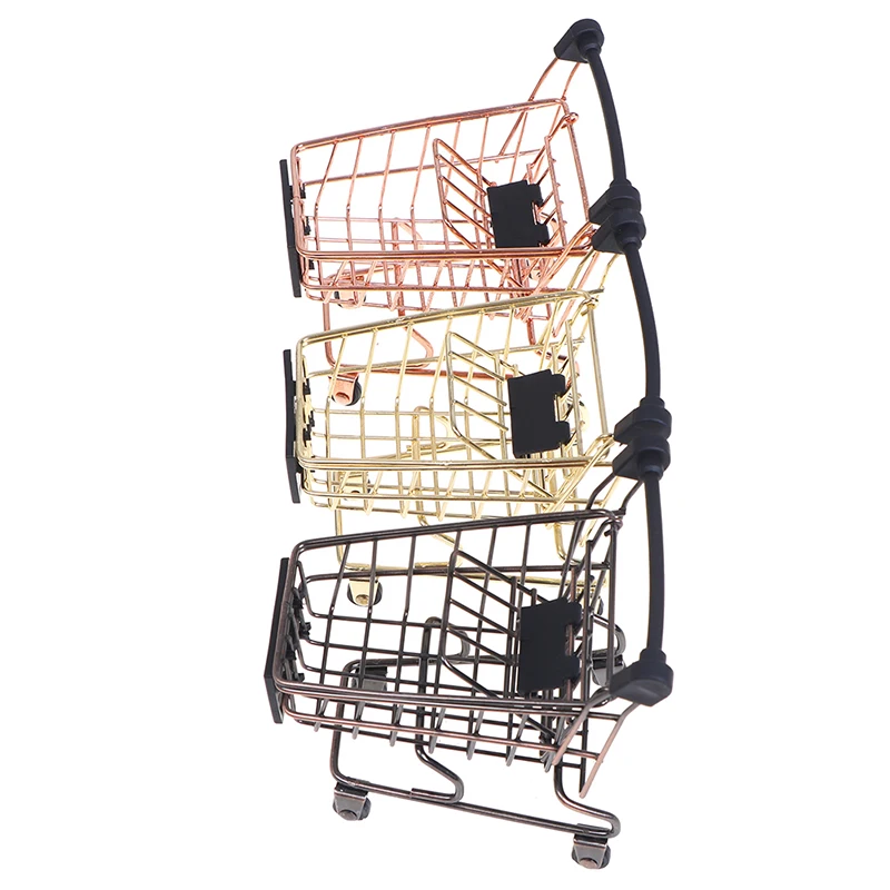 1Pcs Cute Mini 1/12 Miniature Dollhouse Supermarket Shopping Cart Trolley Play Doll Food Drink Accessories Toy