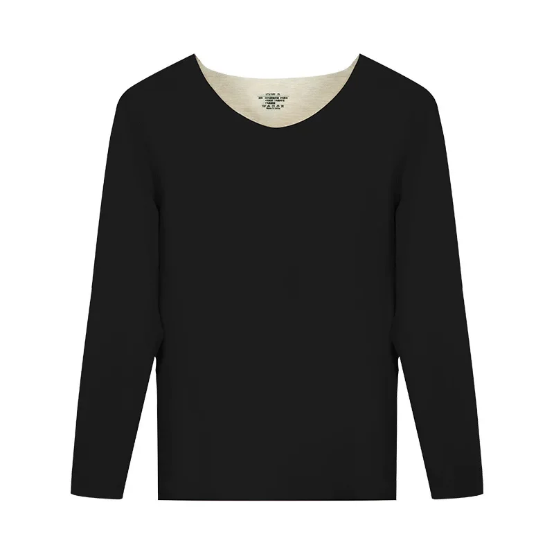 Traceless thermal underwear mens fleece thickened winter cold resistant long-sleeved backing wool thermal shirt men